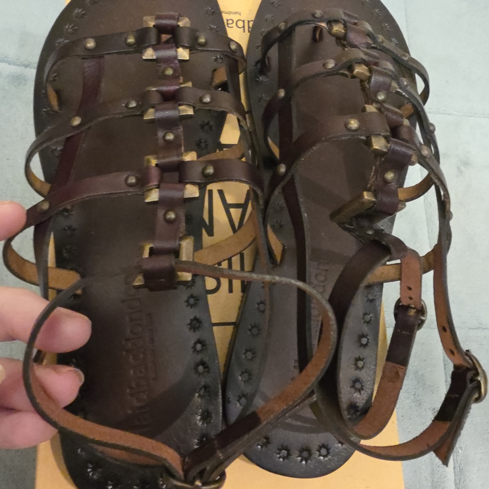 Handmade Elegant Brown Strappy Sandals From Sundance, By Laidback London